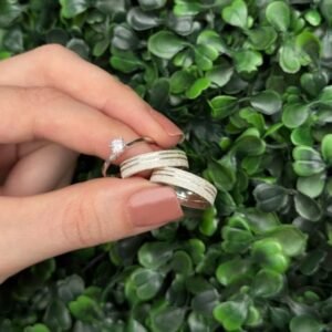 Par de aliança 4mm em prata