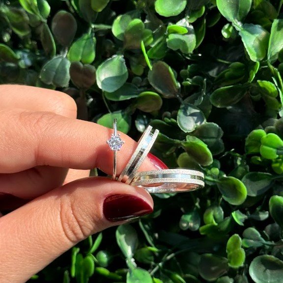 Par de aliança 4mm em prata