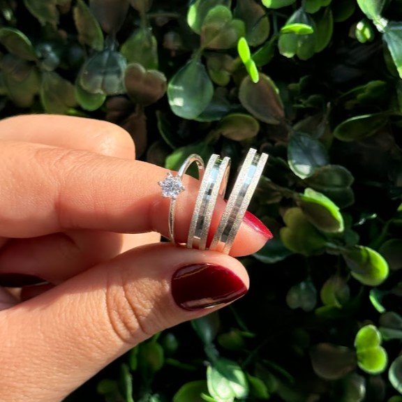 Par de aliança 4mm em prata - Imagem 2