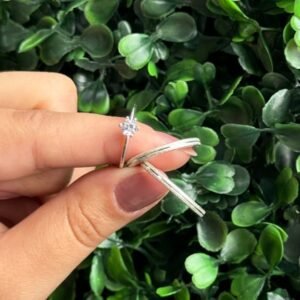 Par de aliança 2mm em prata