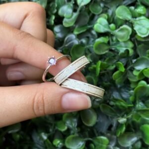 Par de aliança 4mm em prata