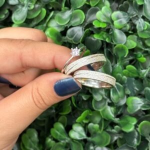 Par de aliança 4mm em prata