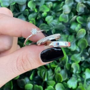 Par de aliança 3mm em prata