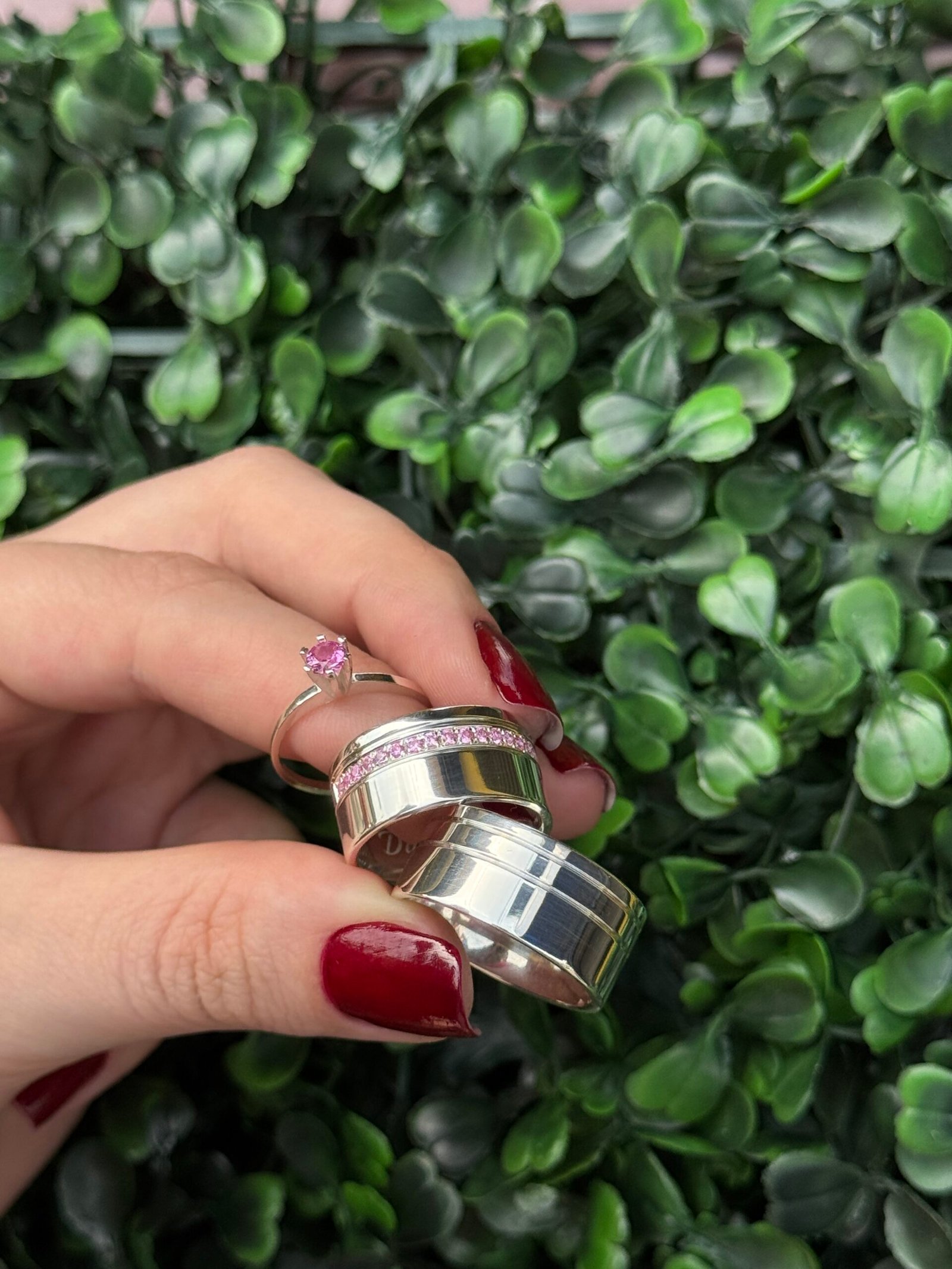 Par de aliança 12mm em prata