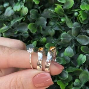 Par de aliança 4mm em prata
