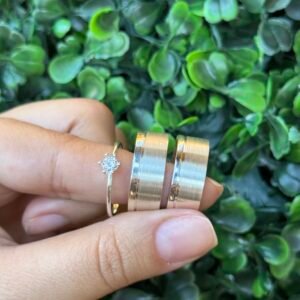 par de aliança 8mm em prata