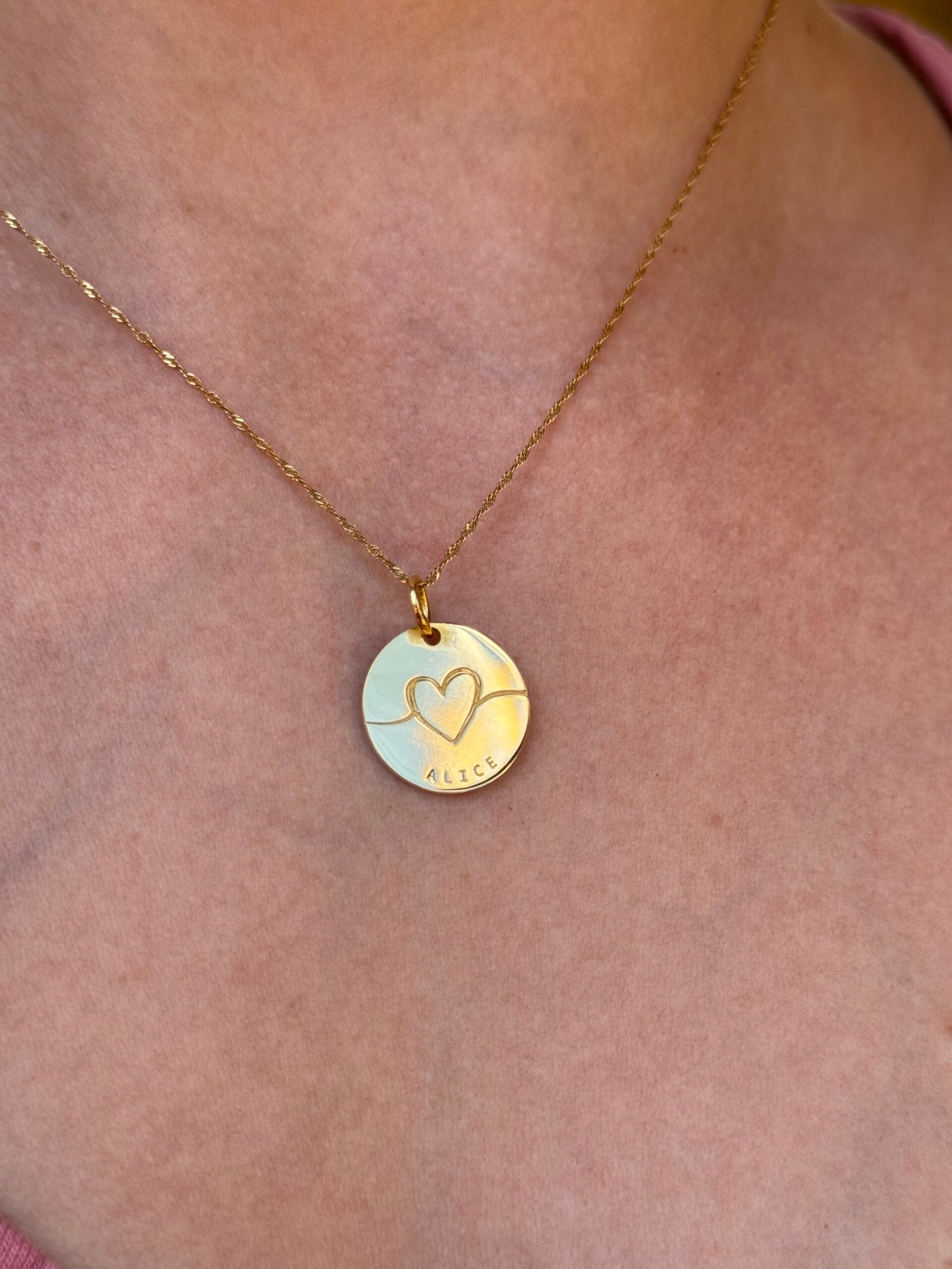 Pingente nome filha(o) ouro 18k