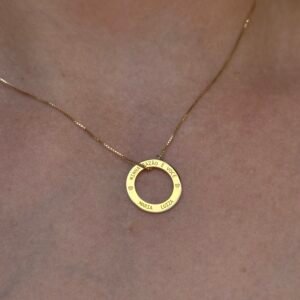Pingente redondo em ouro 18k - minha razão