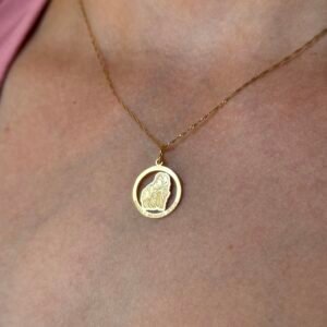Pingente Maria e Menino Jesus em ouro 18k