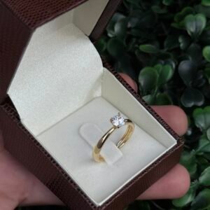 Solitário em ouro18k