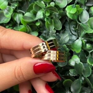 Par de aliança 6mm em ouro