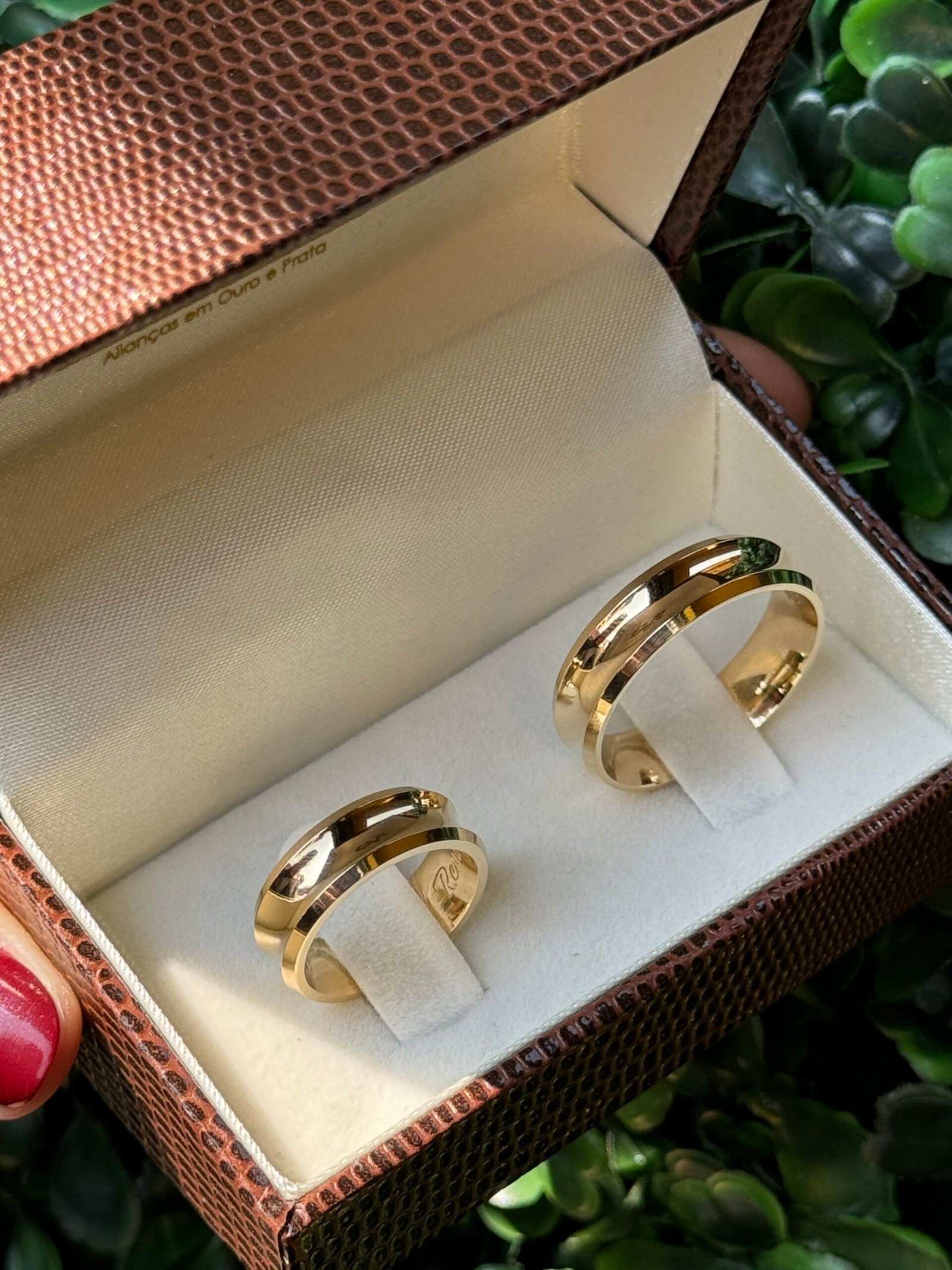 Par de aliança 6mm em ouro - Imagem 5
